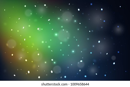 Dark Multicolor vector cover with beautiful snowflakes. Shining colored illustration with snow in christmas style. The pattern can be used for year new  websites.