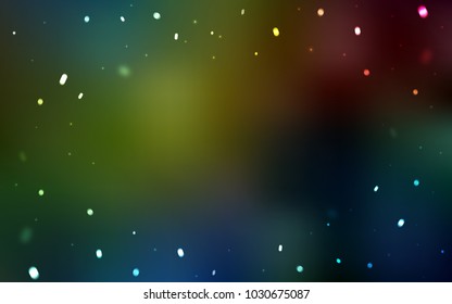 Dark Multicolor vector cover with beautiful snowflakes. Decorative shining illustration with snow on abstract template. The pattern can be used for new year ad, booklets.