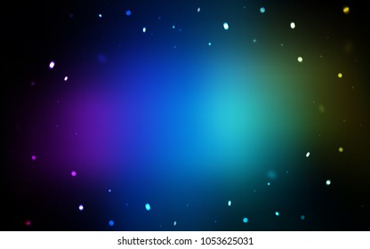 Dark Multicolor vector cover with beautiful snowflakes. Glitter abstract illustration with crystals of ice. New year design for your ad, poster, banner.