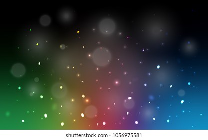 Dark Multicolor vector cover with beautiful snowflakes. Decorative shining illustration with snow on abstract template. The pattern can be used for year new  websites.