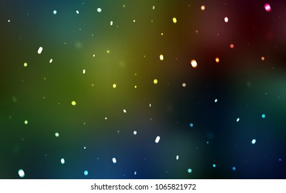 Dark Multicolor vector cover with beautiful snowflakes. Glitter abstract illustration with crystals of ice. The pattern can be used for new year ad, booklets.