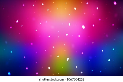Dark Multicolor vector cover with beautiful snowflakes. Glitter abstract illustration with crystals of ice. The template can be used as a new year background.