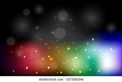Dark Multicolor vector cover with beautiful snowflakes. Glitter abstract illustration with crystals of ice. New year design for your business advert.