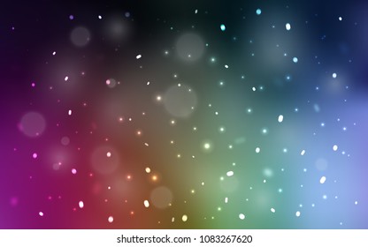 Dark Multicolor vector cover with beautiful snowflakes. Glitter abstract illustration with crystals of ice. New year design for your ad, poster, banner.
