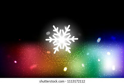 Dark Multicolor vector cover with beautiful snowflakes. Glitter abstract illustration with crystals of ice. The template can be used as a new year background.