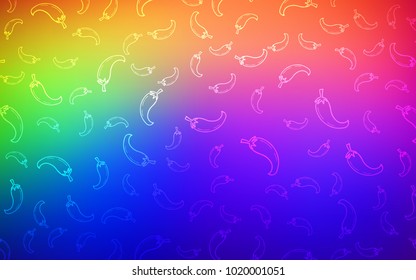 Dark Multicolor vector cover with chili peppers. Beautiful colored illustration with pepers in doodle style. Design for ad, poster, banner of cafes or restaurants.