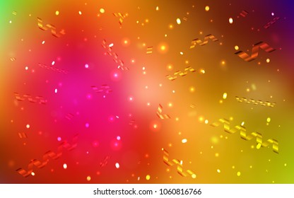 Dark Multicolor vector cover with happy holiday ribbons. Glitter abstract illustration with colorful confetti, ribbons. The pattern can be used for new year ad, booklets.