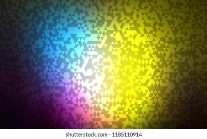 Dark Multicolor vector cover in polygonal style. Illustration with set of colorful triangles. The template can be used as a background.
