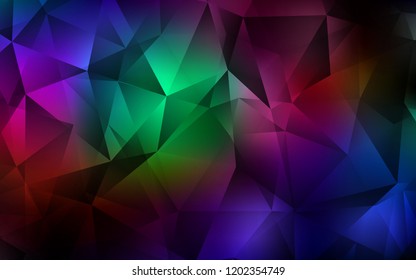 Dark Multicolor vector cover in polygonal style. Decorative design in abstract style with triangles. Modern template for your landing page.