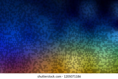 Dark Multicolor vector cover in polygonal style. Glitter abstract illustration with triangular shapes. Smart design for your business advert.