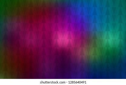 Dark Multicolor vector cover with polygonal style. Illustration with set of colorful triangles, lines. Pattern for websites.
