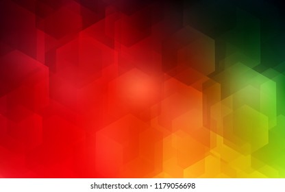 Dark Multicolor vector cover with set of hexagons. Colorful hexagons on white backdrop. Pattern for ads, leaflets.