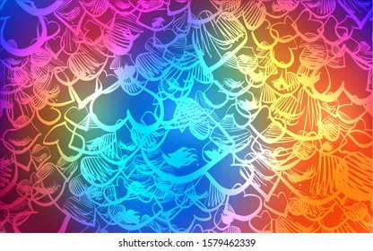 Dark Multicolor vector cover with Shining hearts. Blurred decorative design in doodle style with hearts. Beautiful design for your business advert of anniversary.