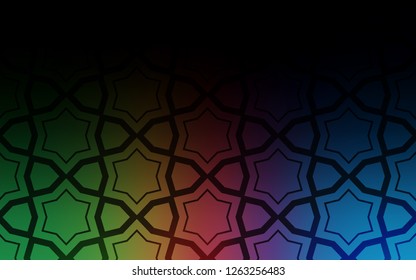 Dark Multicolor vector cover with small and big stars. Blurred decorative design in simple style with stars. Template for sell phone backgrounds.