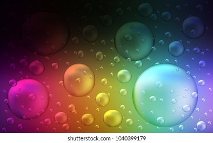 Dark Multicolor vector cover with spots. Illustration with set of shining colorful abstract circles. Pattern can be used as texture of water, rain drops.
