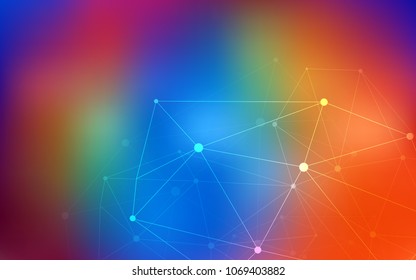 Dark Multicolor vector cover with spots, lines. Illustration with set of colorful abstract circles and lines. New design for ad, poster, banner of your website.