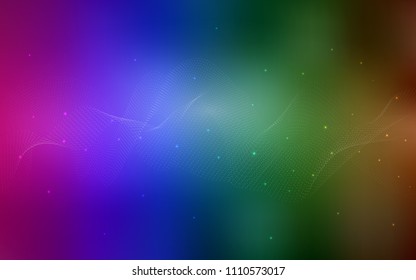 Dark Multicolor vector cover with spots. Modern abstract illustration with colorful water drops. Pattern can be used as texture of water, rain drops.