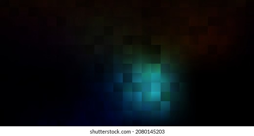 Dark multicolor vector cover in square style. Simple illustration with colorful gradient rectangles. Template for mobile phones.