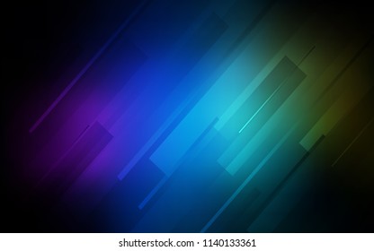 Dark Multicolor vector cover with stright stripes. Decorative shining illustration with lines on abstract template. Smart design for your business advert.