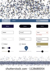Dark Multicolor vector design ui kit with dots. Beautiful ui ux kit with colorful dots in its header. This template you can use for websites.