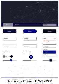 Dark Multicolor vector design ui kit with mosaic, circles. Simple Material Design Kit with colorful triangles, circles. Beautiful layout for websites, landing pages.