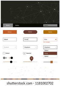 Dark Multicolor vector design ui kit with mosaic, circles. Ui kit design in abstract style with colorful crystals, circles. Modern template for your landing page.