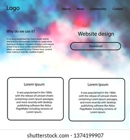 Dark Multicolor vector design ui kit with universe stars. Simple Material Design Kit with colorful clouds in header. Beautiful layout for websites, landing pages.