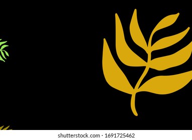 Dark Multicolor vector doodle backdrop with leaves. Colorful illustration in doodle style with leaves. New template for your design.