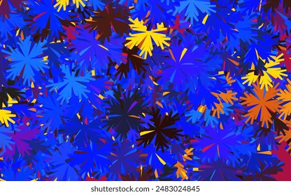 Dark Multicolor vector doodle background with flowers. Glitter abstract illustration with flowers. Elegant pattern for your brand book.