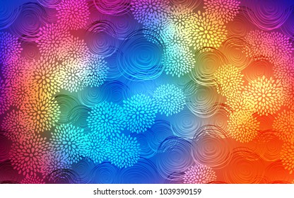 Dark Multicolor vector doodle blurred texture. Colorful abstract illustration with flowers in doodle style. The completely new template can be used for your brand book.