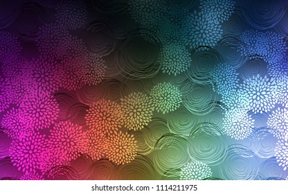 Dark Multicolor vector doodle blurred pattern. Brand-new colored illustration in blurry style with flowers. The doodle design can be used for your web site.