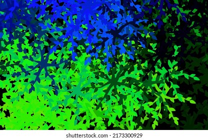 Dark Multicolor vector doodle layout with flowers, leaves. Shining colored illustration with leaves and flowers. Textured pattern for websites, banners.