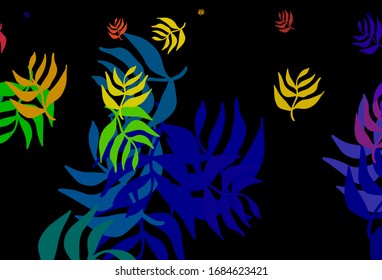Dark Multicolor vector doodle pattern with leaves. Modern geometrical abstract illustration with leaves. A new texture for your wallpaper design.