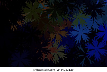 Dark Multicolor vector doodle pattern with flowers. Abstract illustration with flowers in doodles style. New template for your brand book.