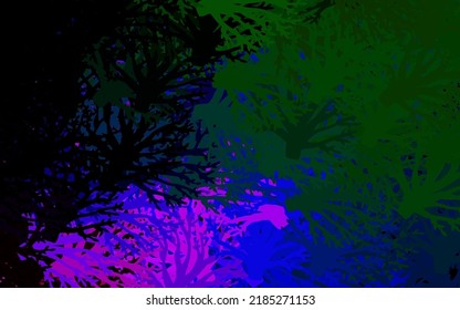 Dark Multicolor vector doodle template with flowers. Shining colored illustration with flowers. Colorful pattern for kid's books.