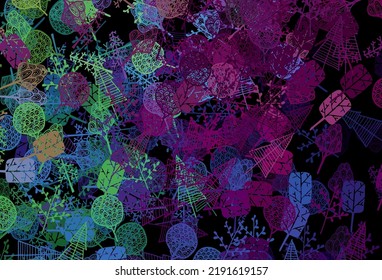 Dark Multicolor vector doodle texture with trees, branches. Simple decorative design in natural style with trees. The best design for your business.