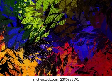 Dark Multicolor vector elegant background with leaves. Modern geometrical abstract illustration with leaves. A new texture for your wallpaper design.