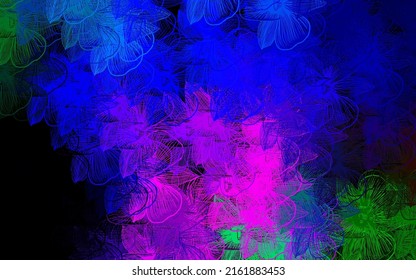 Dark Multicolor vector elegant pattern with flowers. Creative illustration in blurred style with flowers. The best design for your business.