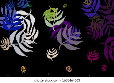 Dark Multicolor vector elegant template with leaves. Modern geometrical abstract illustration with leaves. Colorful pattern for kid's books.
