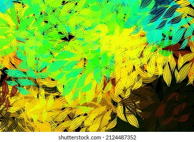 Dark Multicolor vector elegant template with leaves. An elegant bright illustration with leaves in Natural style. New template for your brand book.