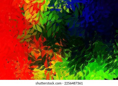 Dark Multicolor vector elegant template with leaves. leaves on elegant natural pattern with gradient. Hand painted design for web, leaflets.