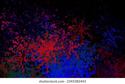 Dark Multicolor vector elegant template with flowers, leaves. Illustration with doodles on abstract template. New design for your business.