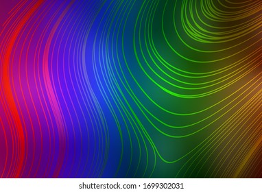 Dark Multicolor vector glossy abstract background. Creative illustration in halftone style with gradient. Background for designs.