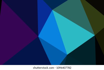 Dark Multicolor vector gradient triangles template. A sample with polygonal shapes. Brand new style for your business design.