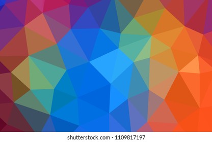 Dark Multicolor vector gradient triangles texture. Triangular geometric sample with gradient.  Brand new style for your business design.