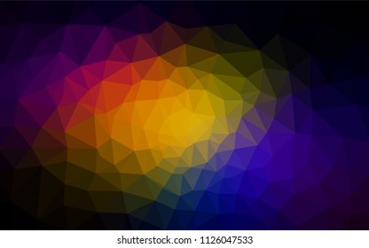 Dark Multicolor vector gradient triangles template. Colorful illustration in polygonal style with gradient. Best triangular design for your business.