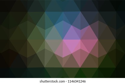 Dark Multicolor vector gradient triangles texture. Creative illustration in halftone style with triangles. Brand new design for your business.