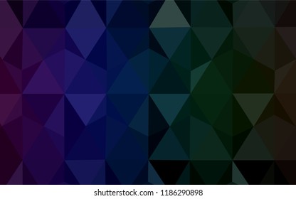 Dark Multicolor vector gradient triangles pattern. Geometric illustration in Origami style with gradient.  Completely new template for your banner.