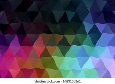 Dark Multicolor vector gradient triangles template. A sample with polygonal shapes. Brand new style for your business design.