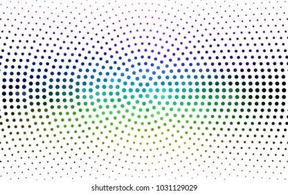 Dark Multicolor vector illustration which consist of circles. Dotted gradient design for your business. Creative geometric background in halftone style with colored spots.